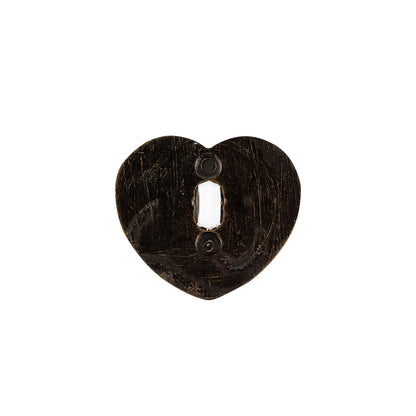 Italian White and Bronze Faceted Heart Shaped Shank Back Button - 32L/20mm Detail