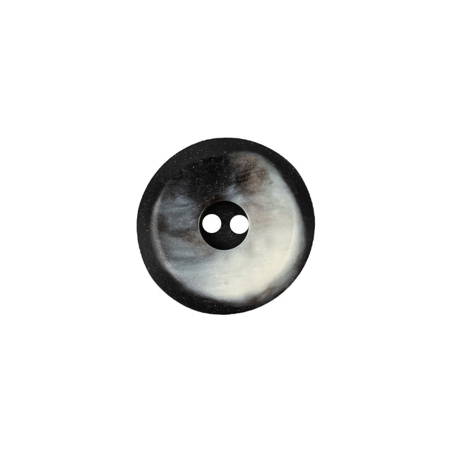 Italian Light and Dark Gray Zebra Swirls Beveled Edge 2-Hole Plastic Button - 24L/15mm
