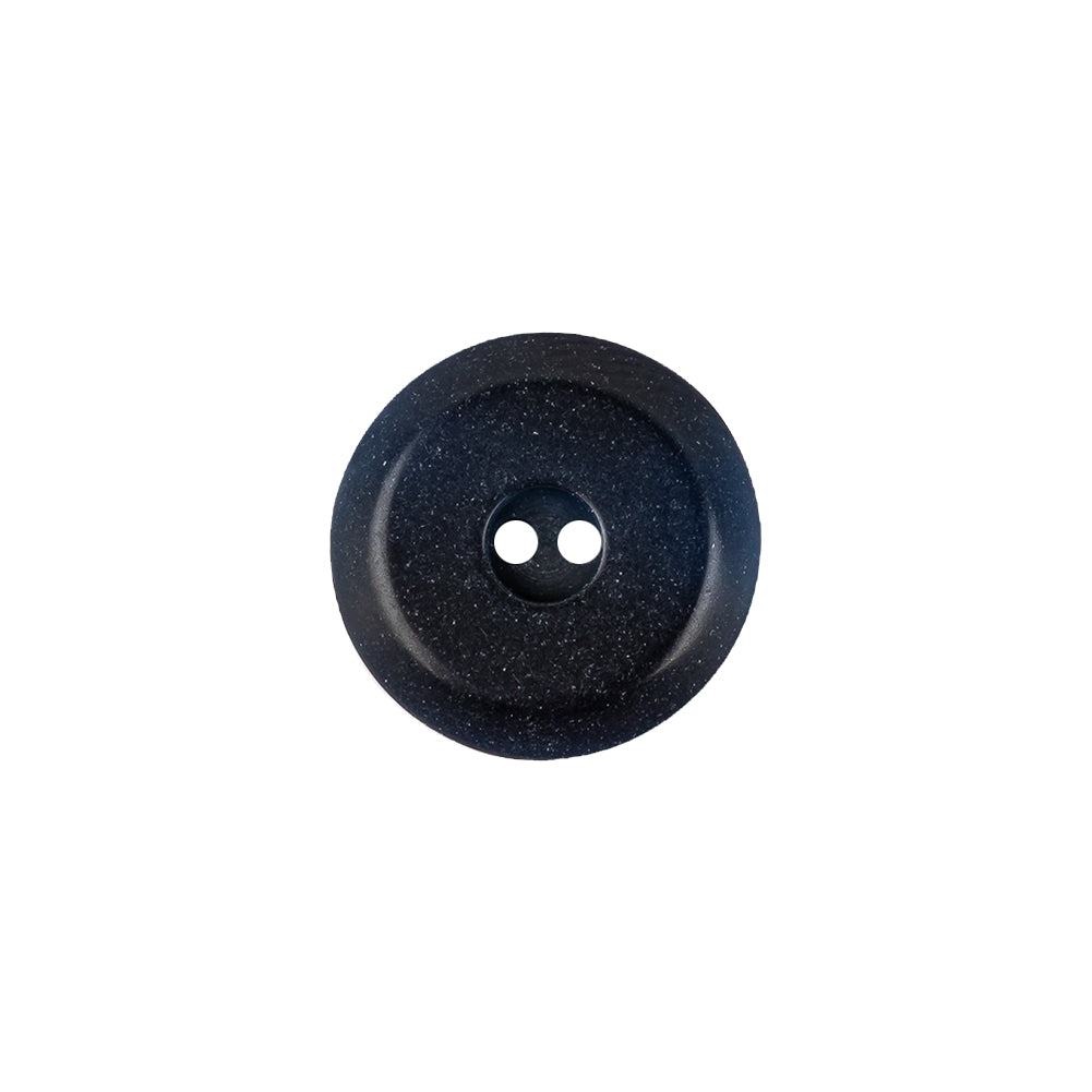 Italian Dark Navy and Blue Beveled Edge 2-Hole Plastic Button - 24L/15