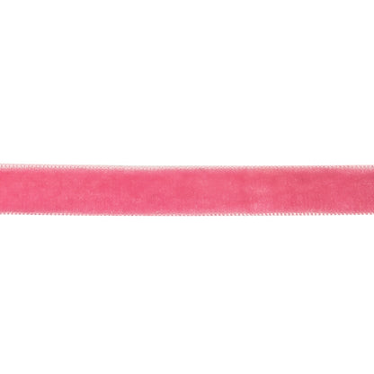 Pretty in Pink Single Face Velvet Ribbon - 0.5" Detail
