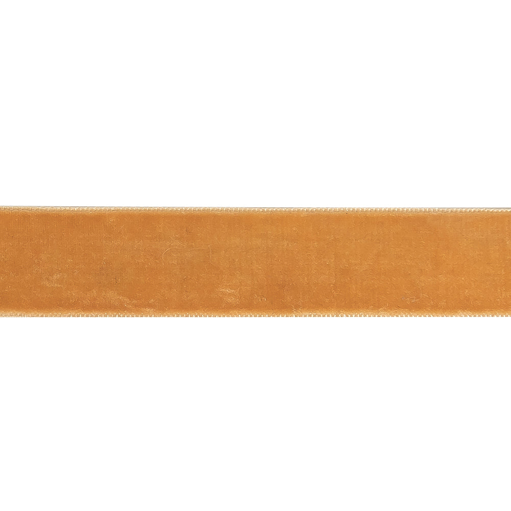 Toffee Single Face Velvet Ribbon - 0.75" Detail