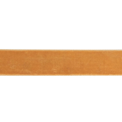 Toffee Single Face Velvet Ribbon - 0.75" Detail