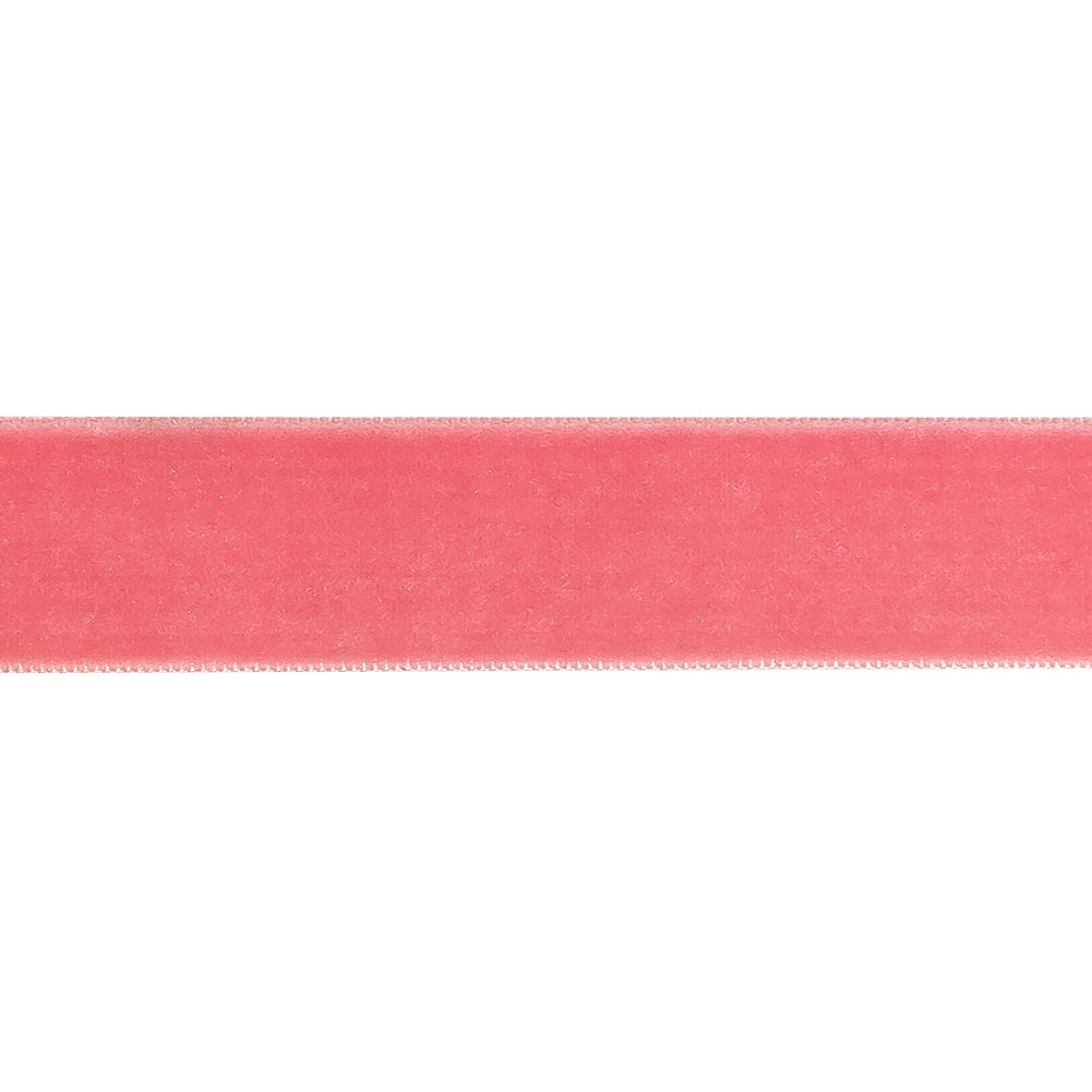 Pretty in Pink Single Face Velvet Ribbon - 0.75" Detail
