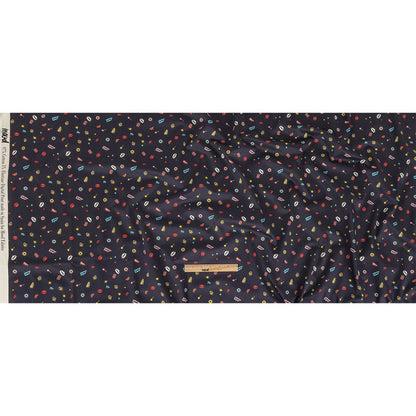 Stretch Cotton Sateen - Navy Pop Icons - Candy & Combat Print - Mood Exclusive Comic Collection Full