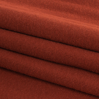 Cotton Tubular 1x1 Rib Knit - Red Ochre Folded