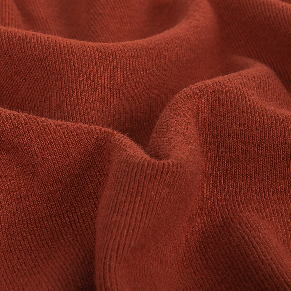 Cotton Tubular 1x1 Rib Knit - Red Ochre Detail