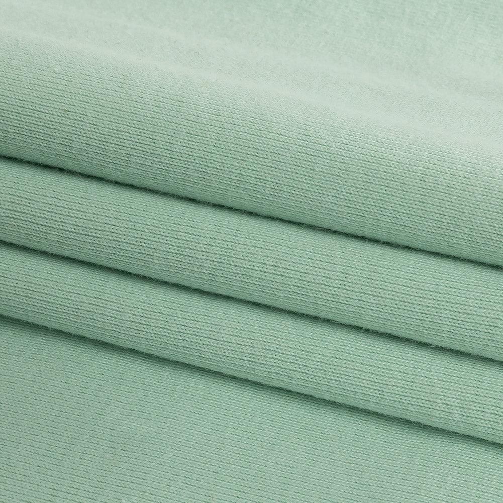 Cotton Tubular 1x1 Rib Knit - Dusty Aqua Folded