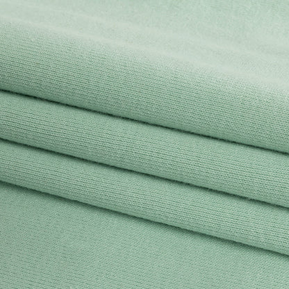 Cotton Tubular 1x1 Rib Knit - Dusty Aqua Folded