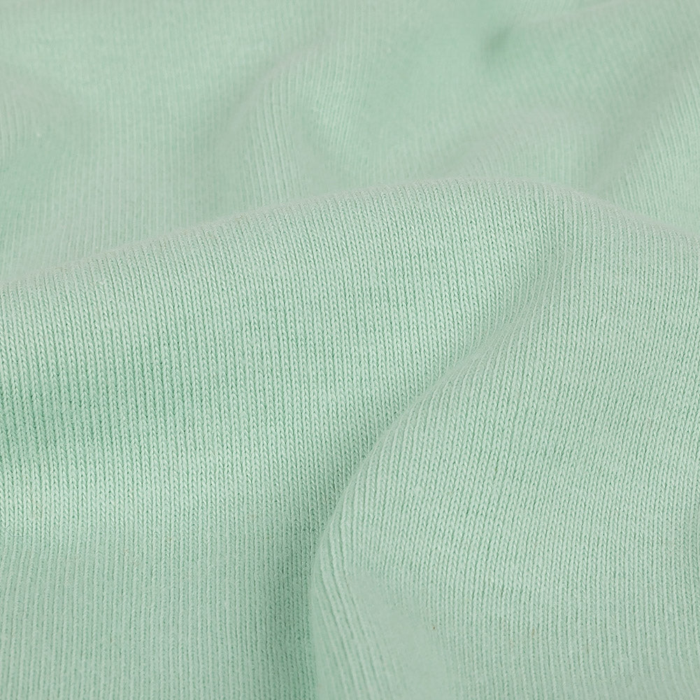 Cotton Tubular 1x1 Rib Knit - Dusty Aqua Detail