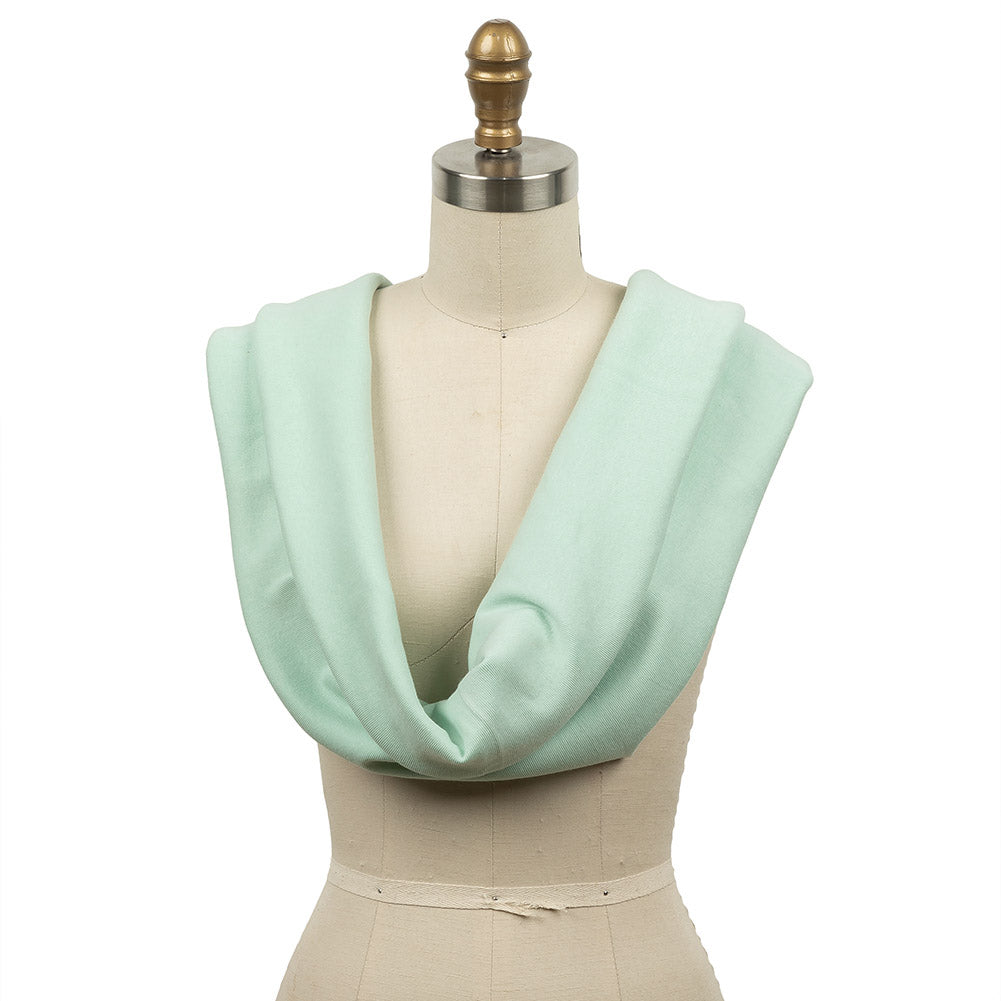 Cotton Tubular 1x1 Rib Knit - Dusty Aqua