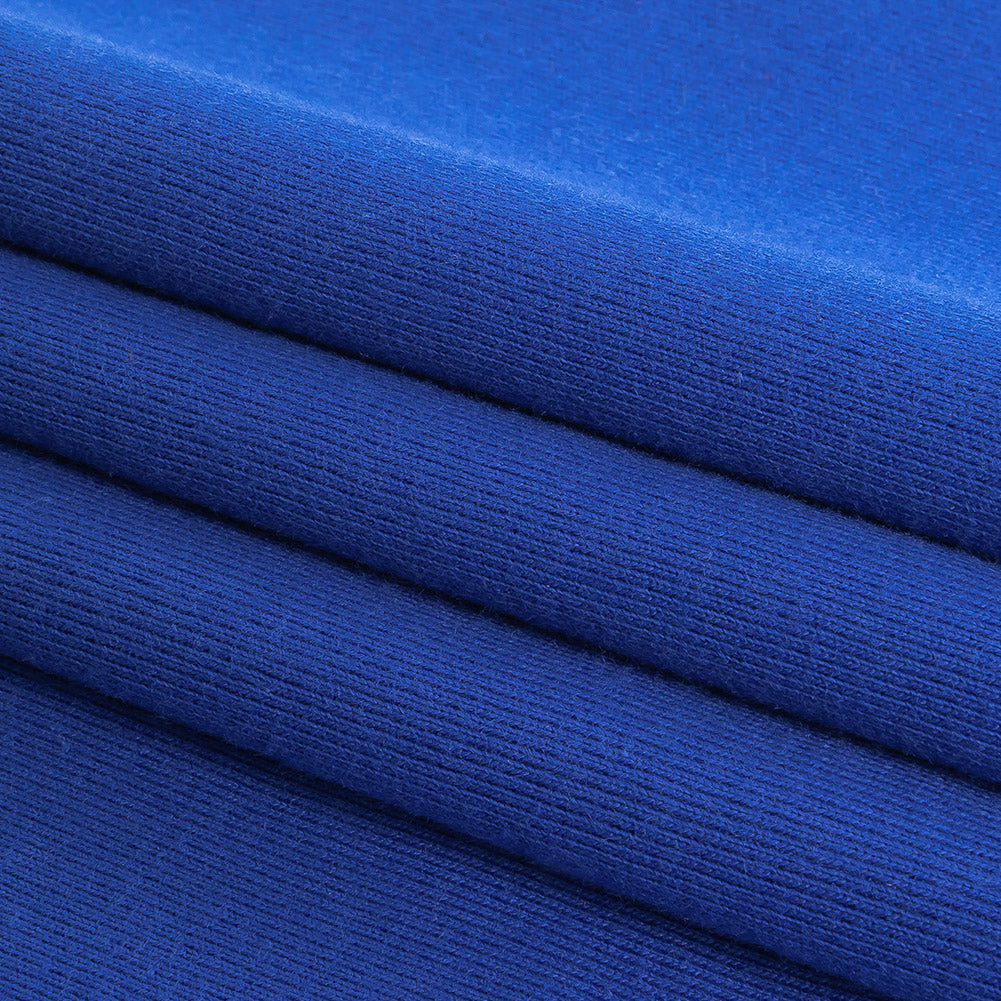 Cotton Tubular 1x1 Rib Knit - Blue Folded