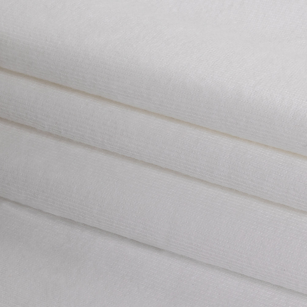 Cotton Tubular 1x1 Rib Knit - Blanc de Blanc Folded