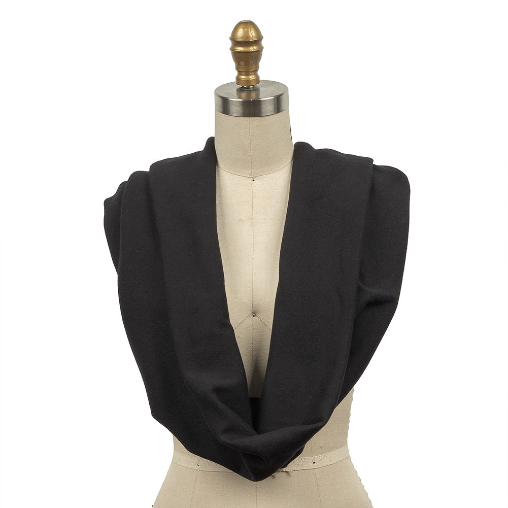 Cotton Tubular 1x1 Rib Knit - Black