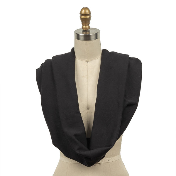 Cotton Tubular 1x1 Rib Knit - Black