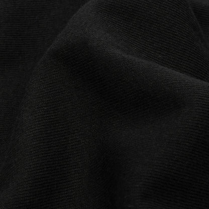 Faded Black Cotton Tubular 1x1 Rib Knit Detail