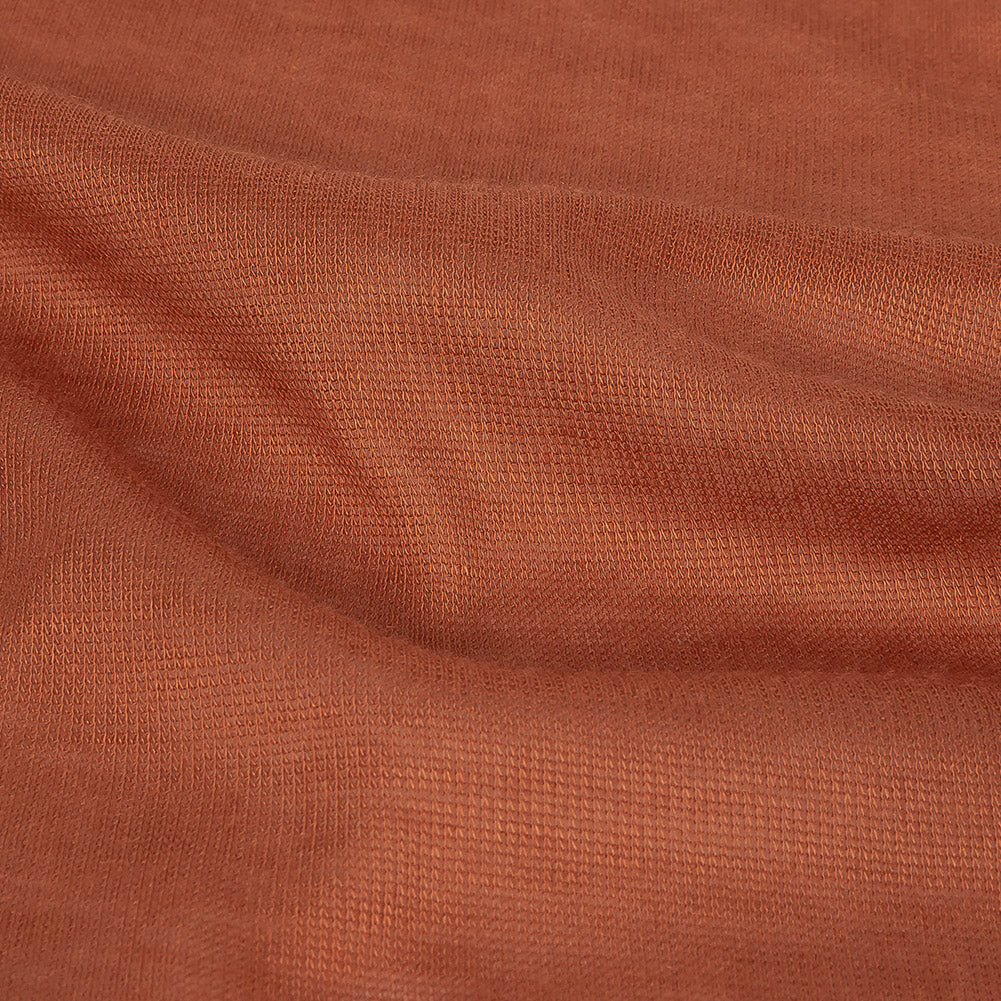 Italian Autumn Leaf Lightweight Rayon Rib Knit Detail