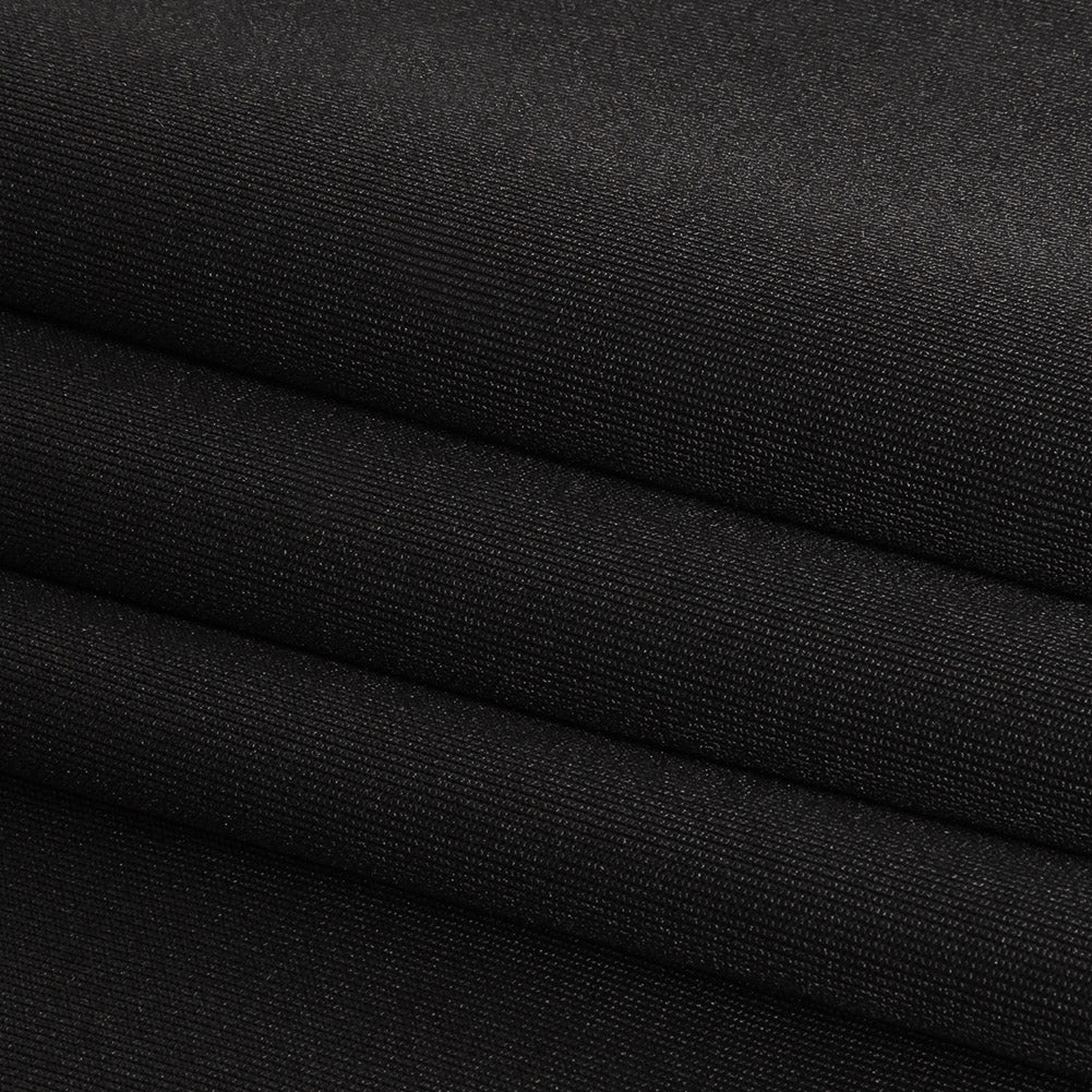 Black Polyester Tricot Folded