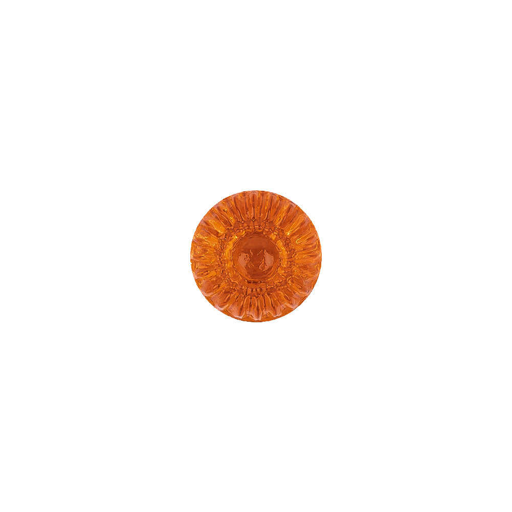 Translucent Vibrant Orange Abstract Radiating Shank Back Glass Button - 16L/10mm