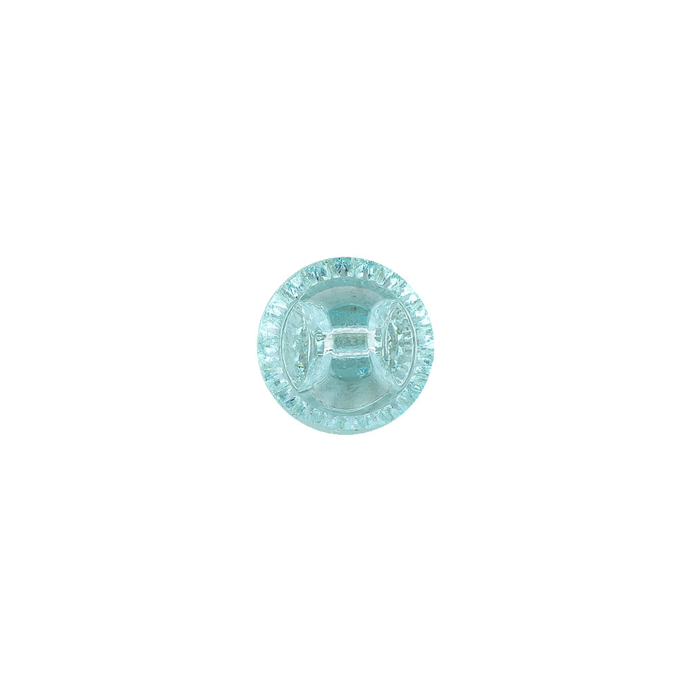 Translucent Pale Turquoise Abstract Radiating Shank Back Glass Button - 16L/10mm Detail