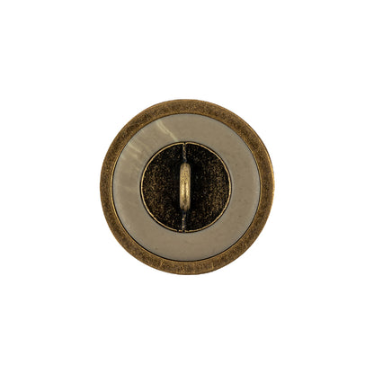 Matte Camo and Brass Shallow Plate Plastic and Metal Shank Back Button - 32L/20mm Detail