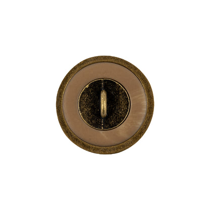 Tabacco and Brass Shallow Plate Plastic and Metal Shank Back Button - 32L/20mm Detail