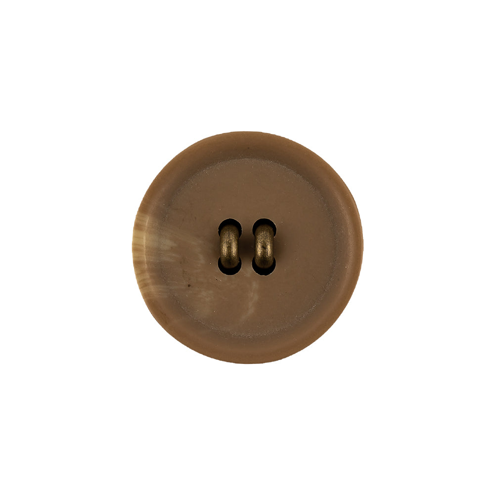 Tabacco and Brass Shallow Plate Plastic and Metal Shank Back Button - 32L/20mm