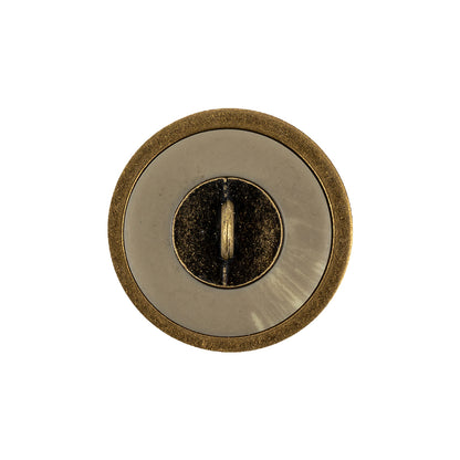 Matte Camo and Brass Shallow Plate Plastic and Metal Shank Back Button - 36L/23mm Detail