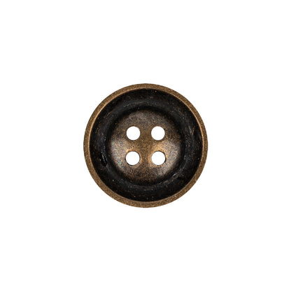 Italian Bronze Textured Inkwell 4-Hole Metal Button - 28L/18mm Detail
