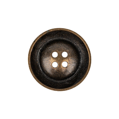 Italian Bronze Textured Inkwell 4-Hole Metal Button - 36L/23mm Detail