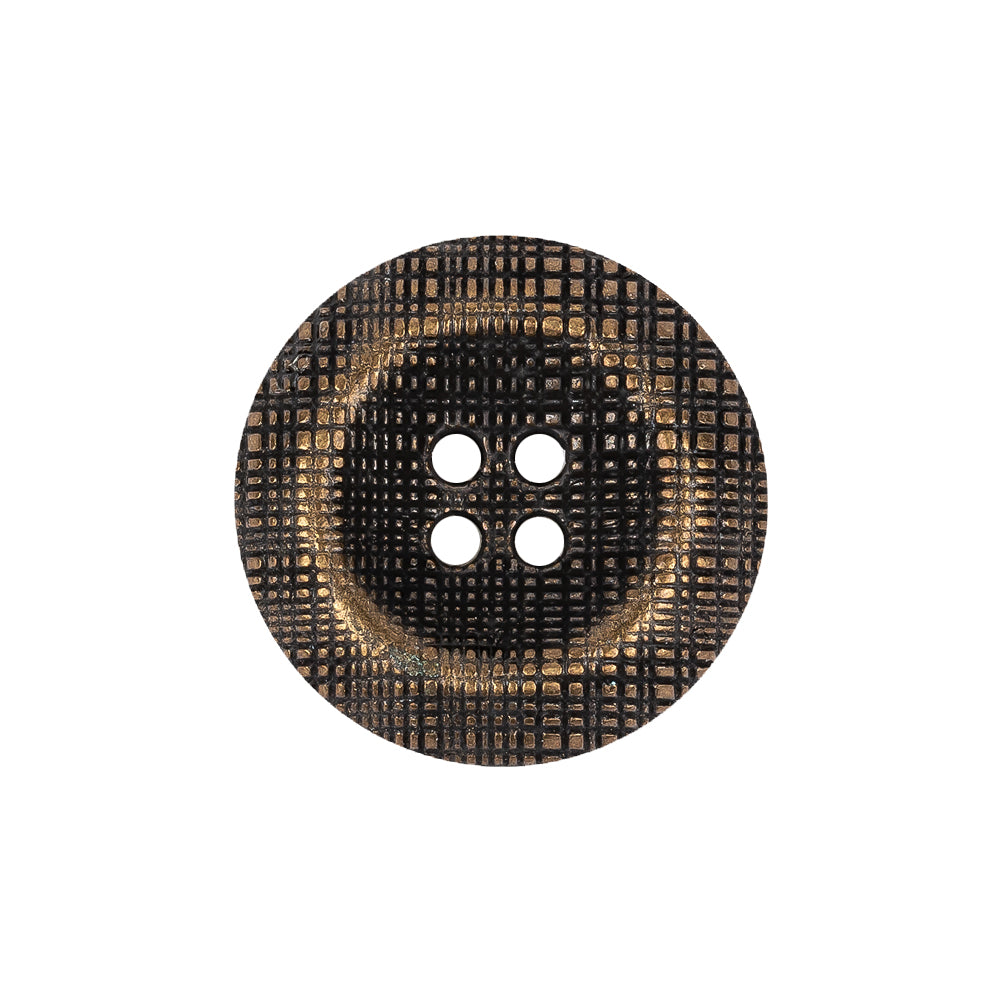 Italian Bronze Textured Inkwell 4-Hole Metal Button - 36L/23mm