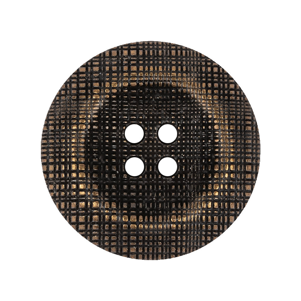 Italian Bronze Textured Inkwell 4-Hole Metal Button - 44L/28mm