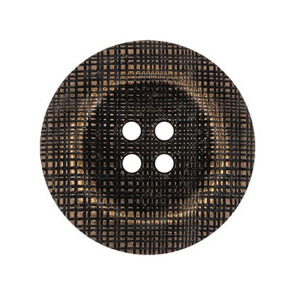 Italian Bronze Textured Inkwell 4-Hole Metal Button - 44L/28mm