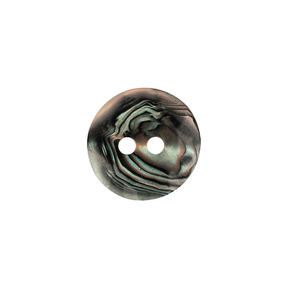 Italian Seaweed Swirls 2-Hole Rolled Rim Plastic Button - 24L/15mm Detail