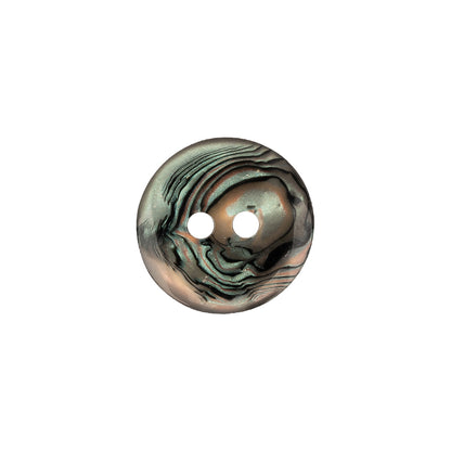 Italian Seaweed Swirls 2-Hole Rolled Rim Plastic Button - 24L/15mm