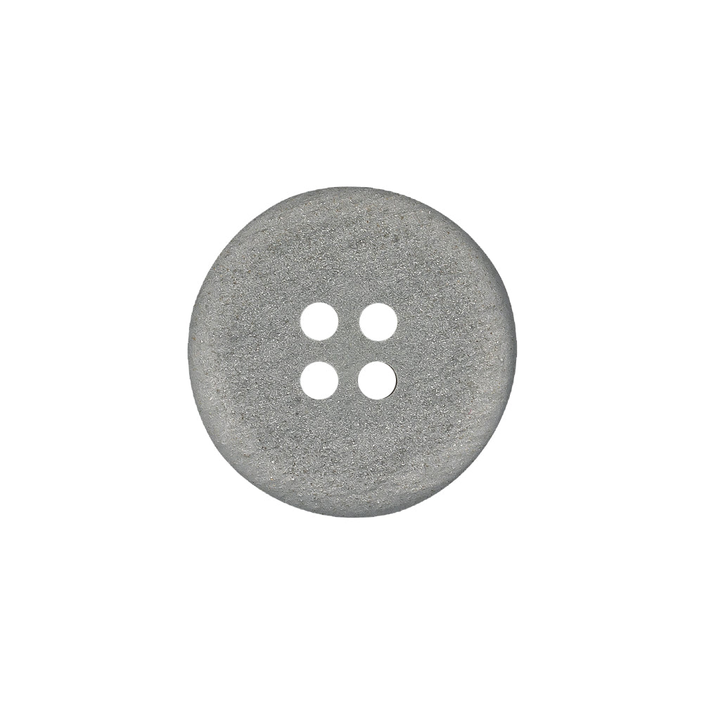 Italian Matte Gray Metal-look 4-Hole Plastic Button - 32L/20mm Detail