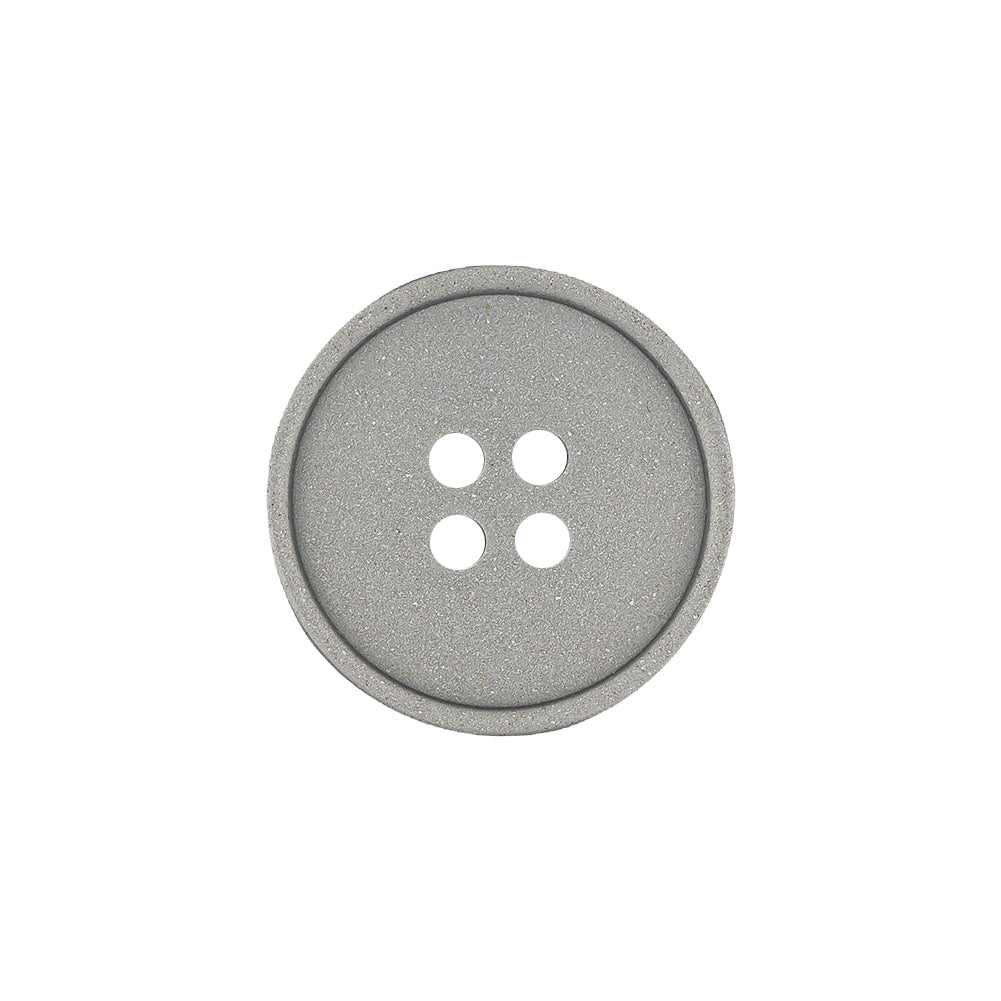 Italian Matte Gray Metal-look 4-Hole Plastic Button - 32L/20mm