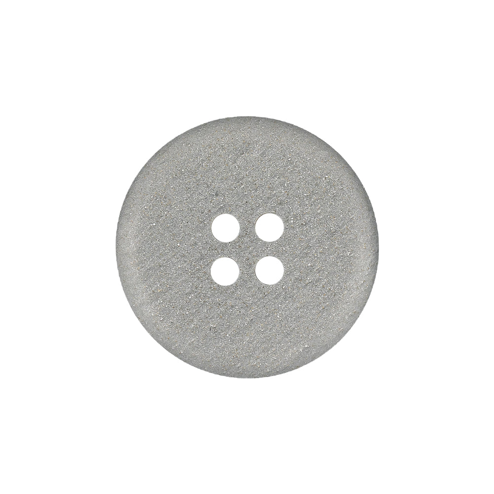 Italian Matte Gray Metal-look 4-Hole Plastic Button - 35L/22mm Detail