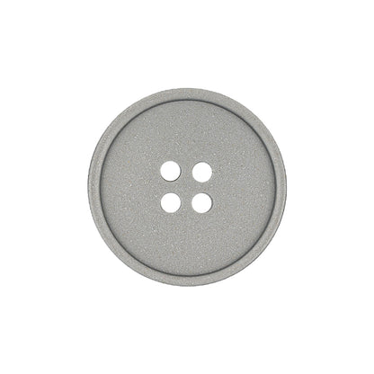 Italian Matte Gray Metal-look 4-Hole Plastic Button - 35L/22mm