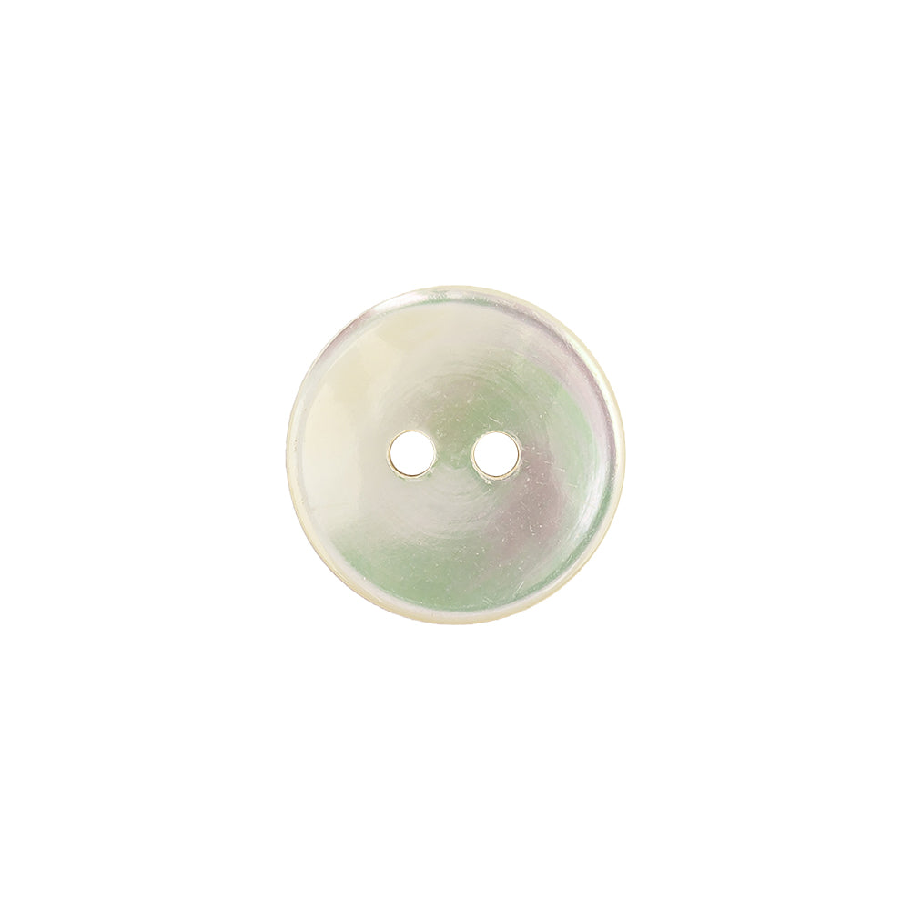 Platinum Frosting Iridescent 2-Hole Shell Saucer Button - 22L/14mm