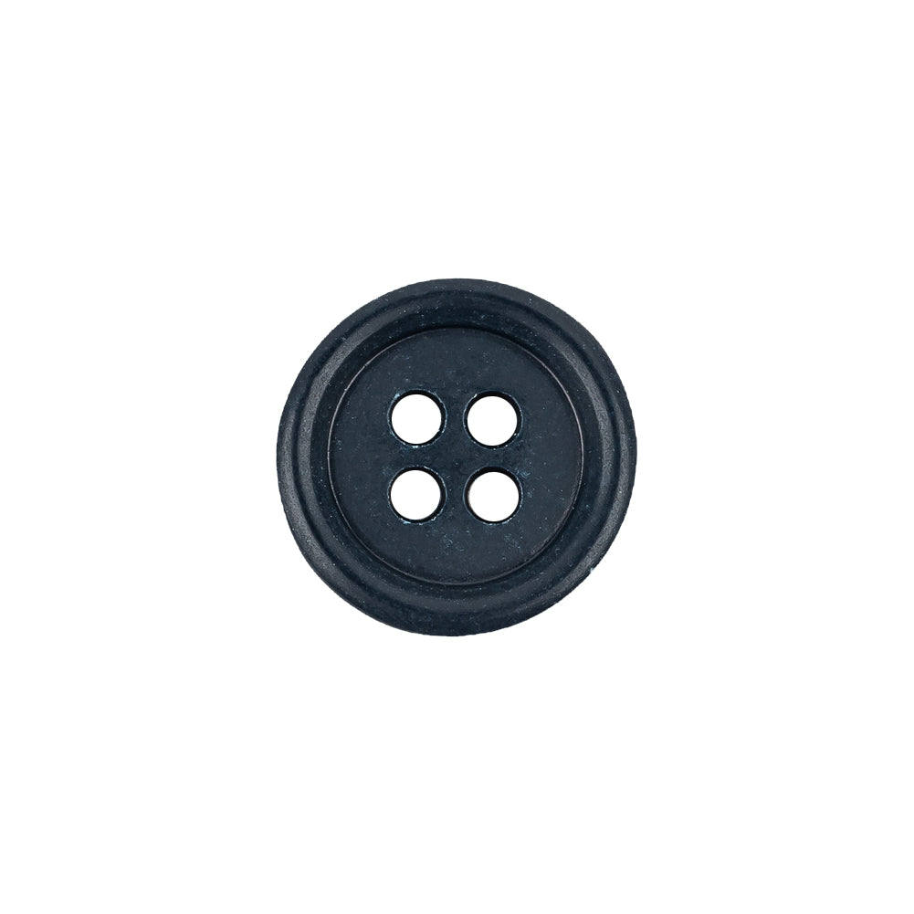 Dark Navy Shallow Plate 4-Hole Plastic Button - 24L/15mm