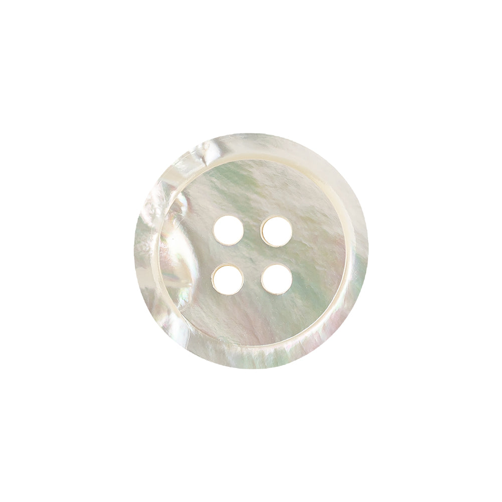 Seedpearl Iridescent Shallow Plate 4-Hole Plastic Button - 32L/20mm