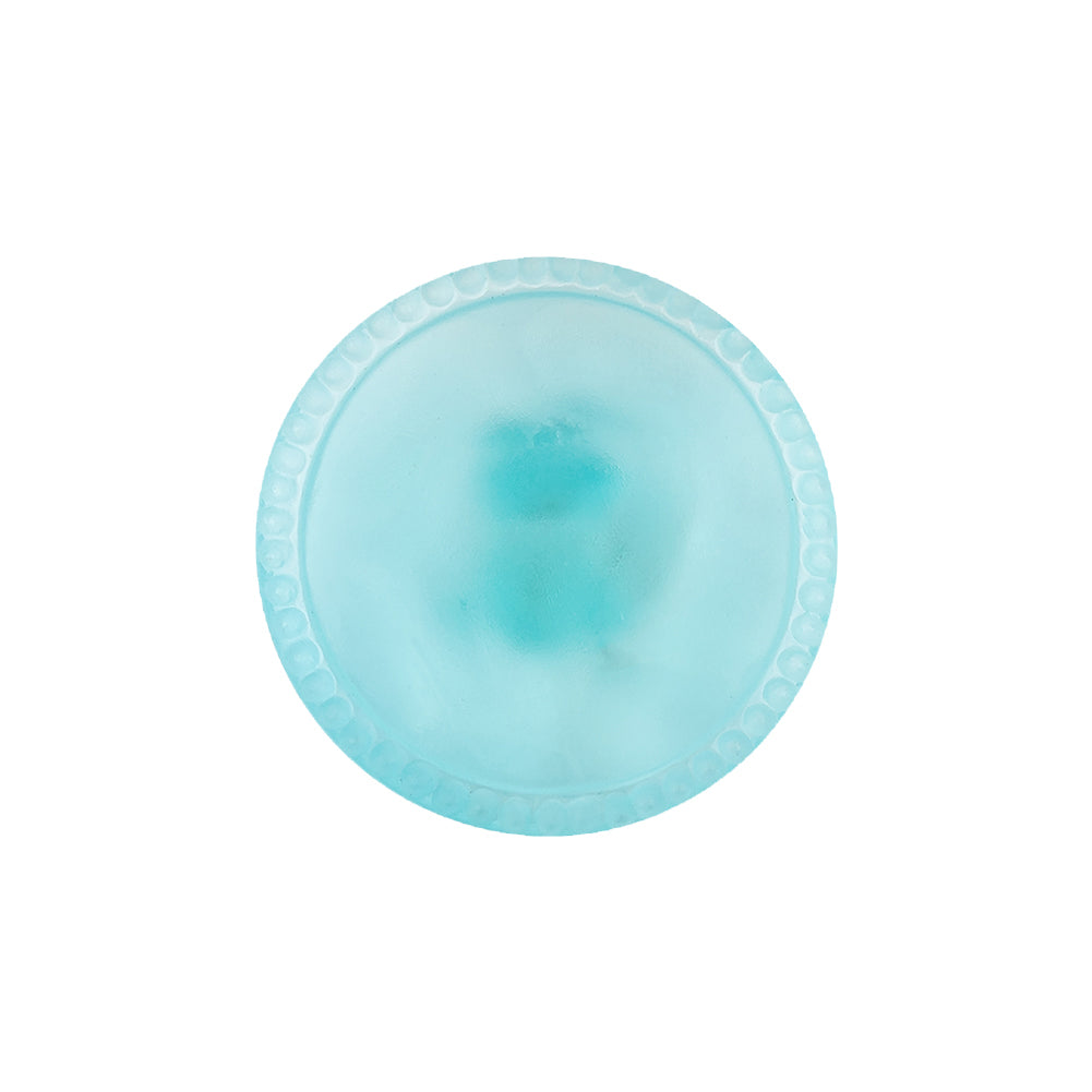 Italian Matte Sky Translucent Saw Tooth Rim Shank Button - 36L/23mm