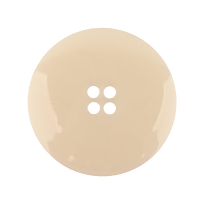 Italian Translucent Antique White Semi-Iridescent 4-Hole Plastic Blazer Button - 44L/28mm Detail