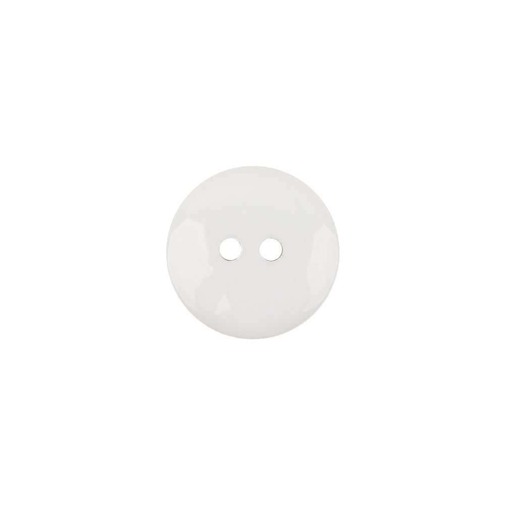 Italian White Low Convex 2-Hole Plastic Button - 20L/12.5mm