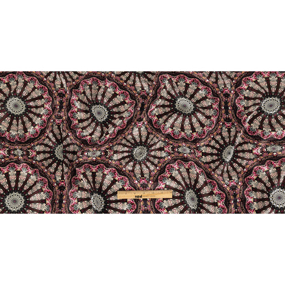Magenta, High Rise and Cream Floral Medallions SIlk Charmeuse Full