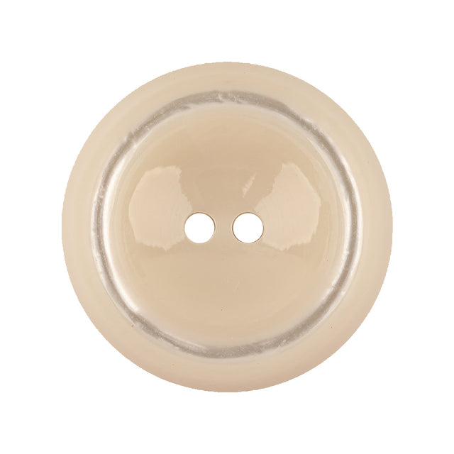 Italian White Asparagus with Translucent Rim 2-Hole Inkwell Button - 44L/28mm