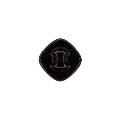 Speckled White and Black Enameled Shank Back Glass Button - 22L/14mm Detail