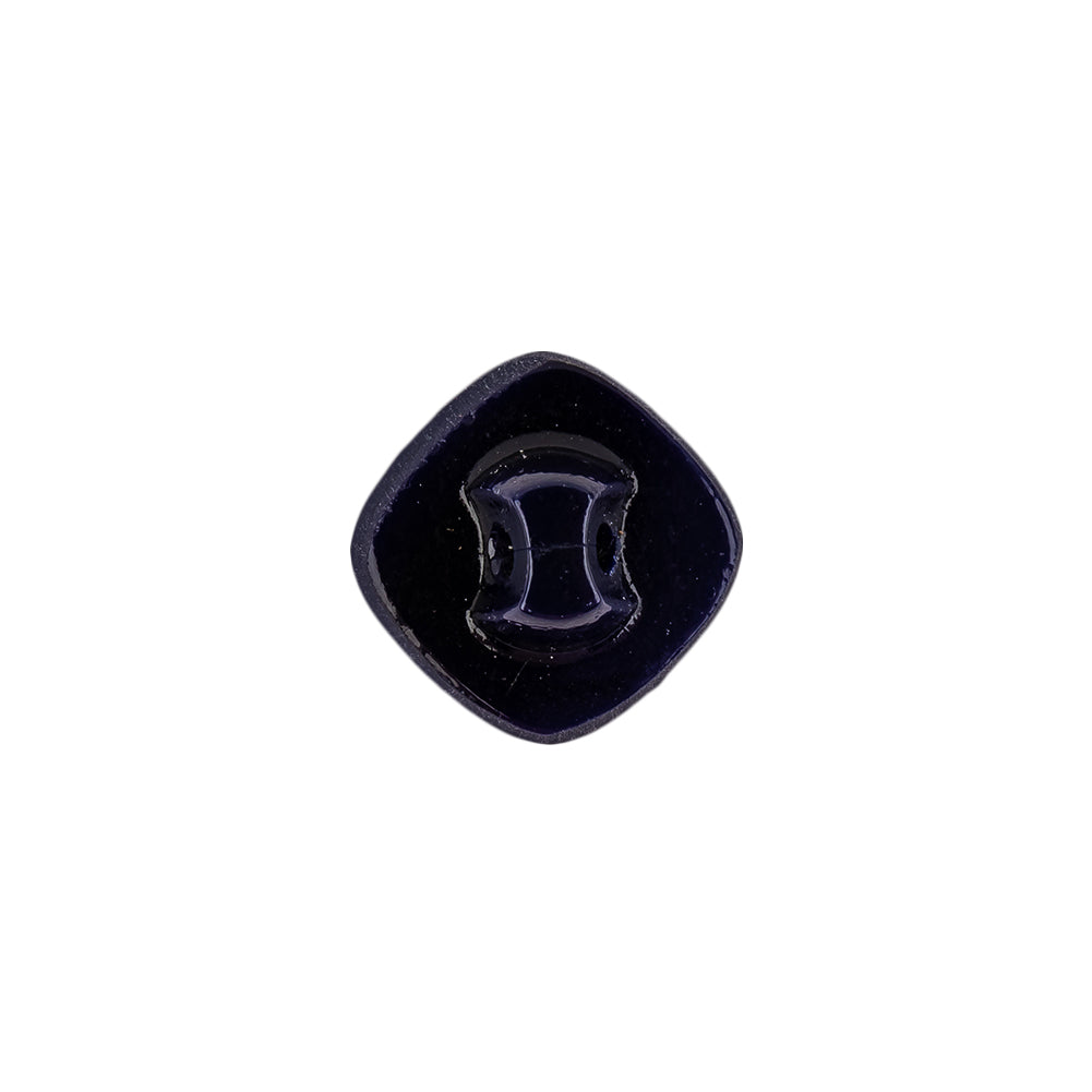 Speckled White and Astral Aura Enameled Shank Back Glass Button - 22L/14mm Detail
