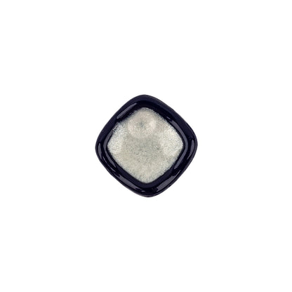 Speckled White and Astral Aura Enameled Shank Back Glass Button - 22L/14mm