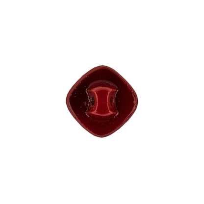 Speckled White and Red Enameled Shank Back Glass Button - 22L/14mm Detail